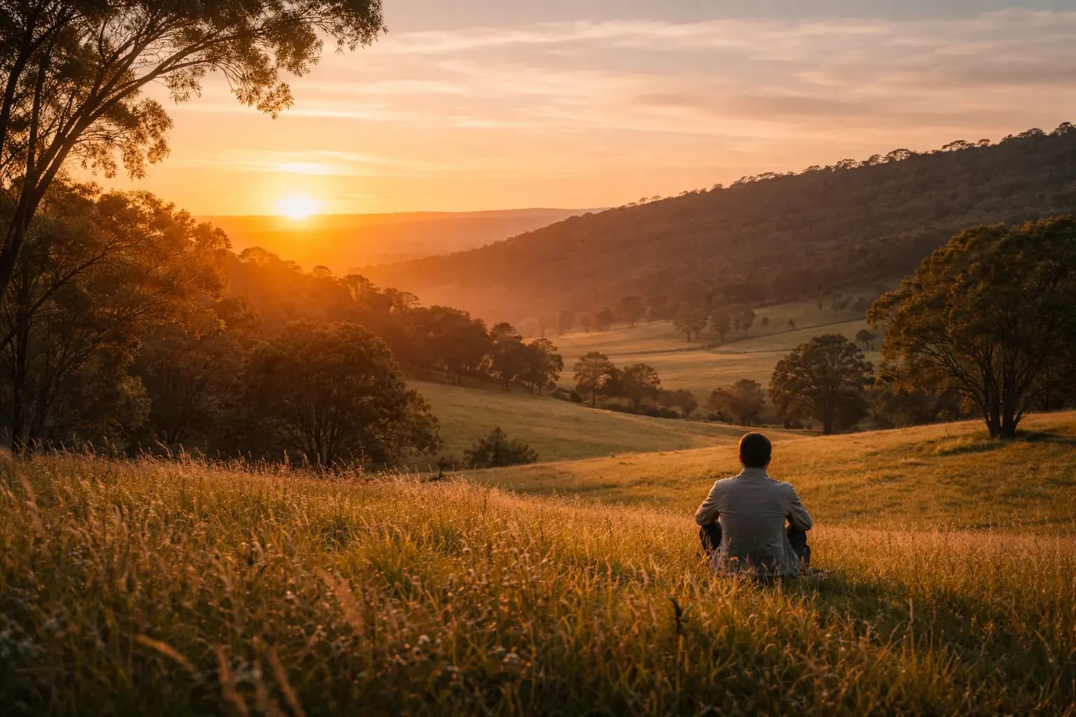 Sunset over Yea Victoria countryside near private retreat