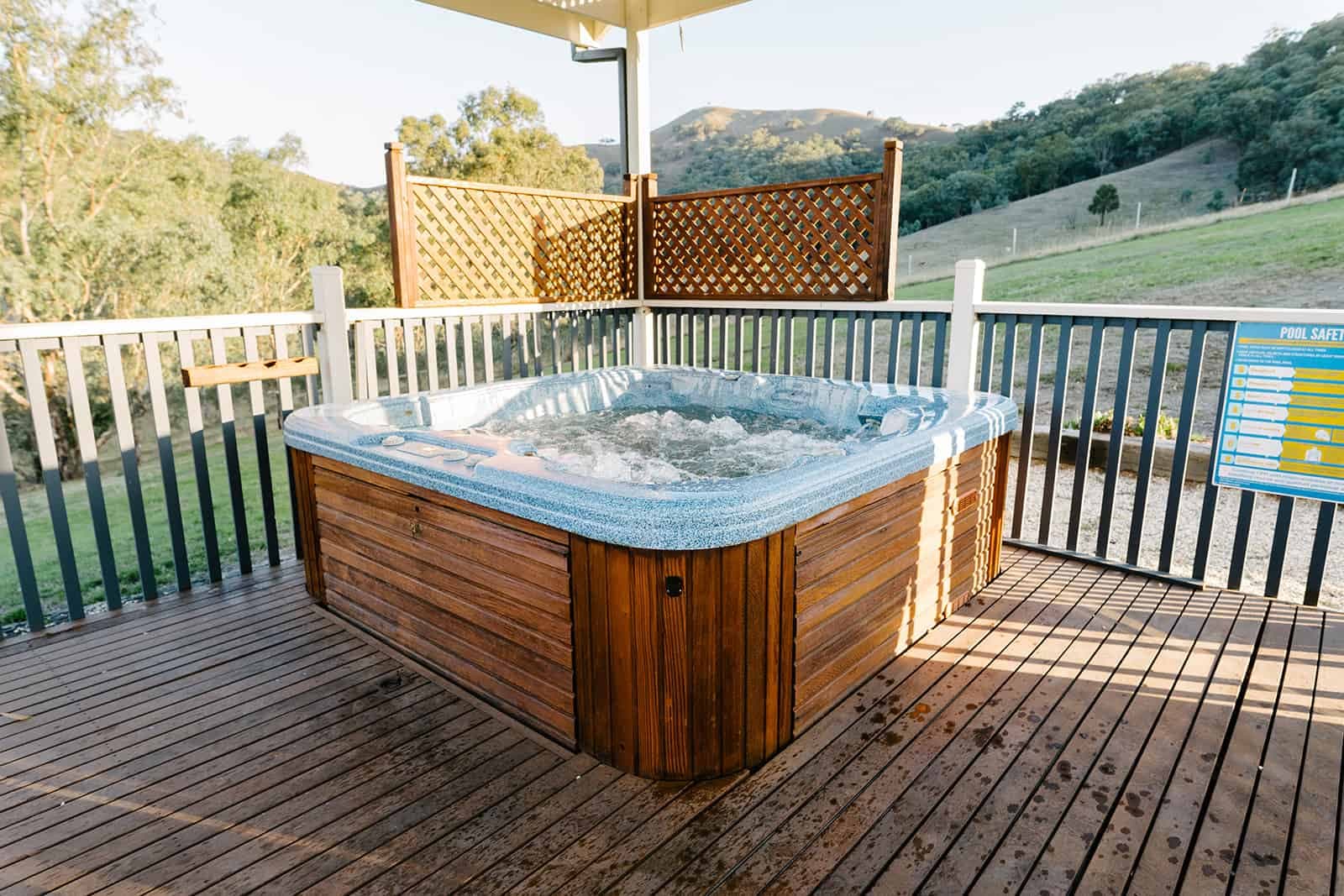 Large outdoor spa at Murrindindi Executive Retreat
